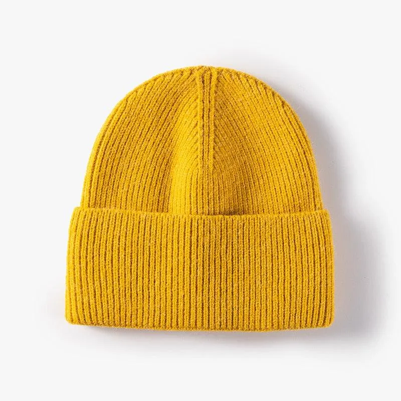 Hat women autumn and winter fashion hat outdoor knitted hat women warm winter men's woolen hat