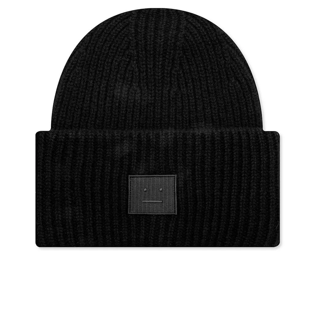 Kid's Ribbed Beanie Hat - Black