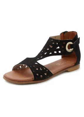 LASCANA Leather Sandals with Sophisticated Cut Outs | Kaleidoscope