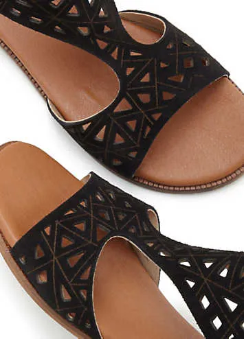 LASCANA Leather Sandals with Sophisticated Cut Outs | Kaleidoscope