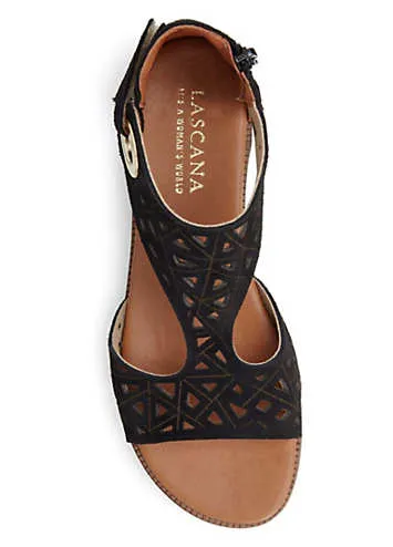 LASCANA Leather Sandals with Sophisticated Cut Outs | Kaleidoscope