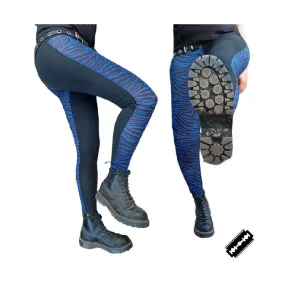 Leggings Punk bicolor blue zebra