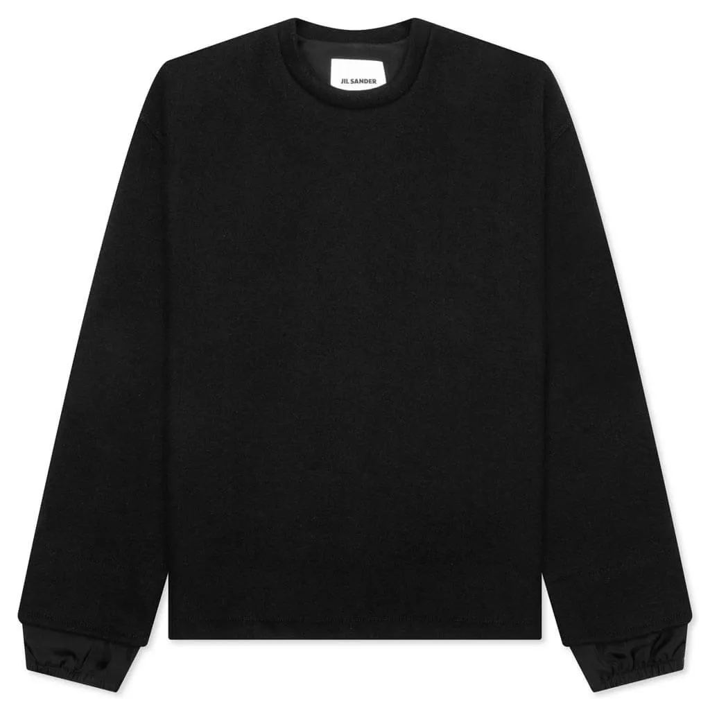 Lined Cuff Sweatshirt - Black