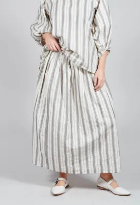 Lined Long Skirt in Stripe