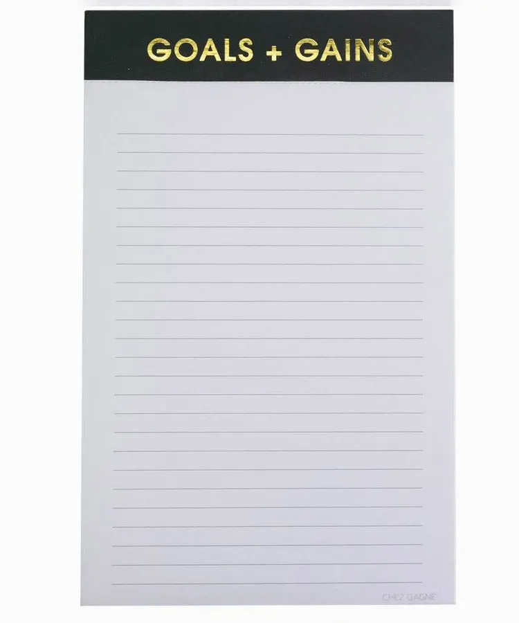 Lined Notepad - Goals + Gains