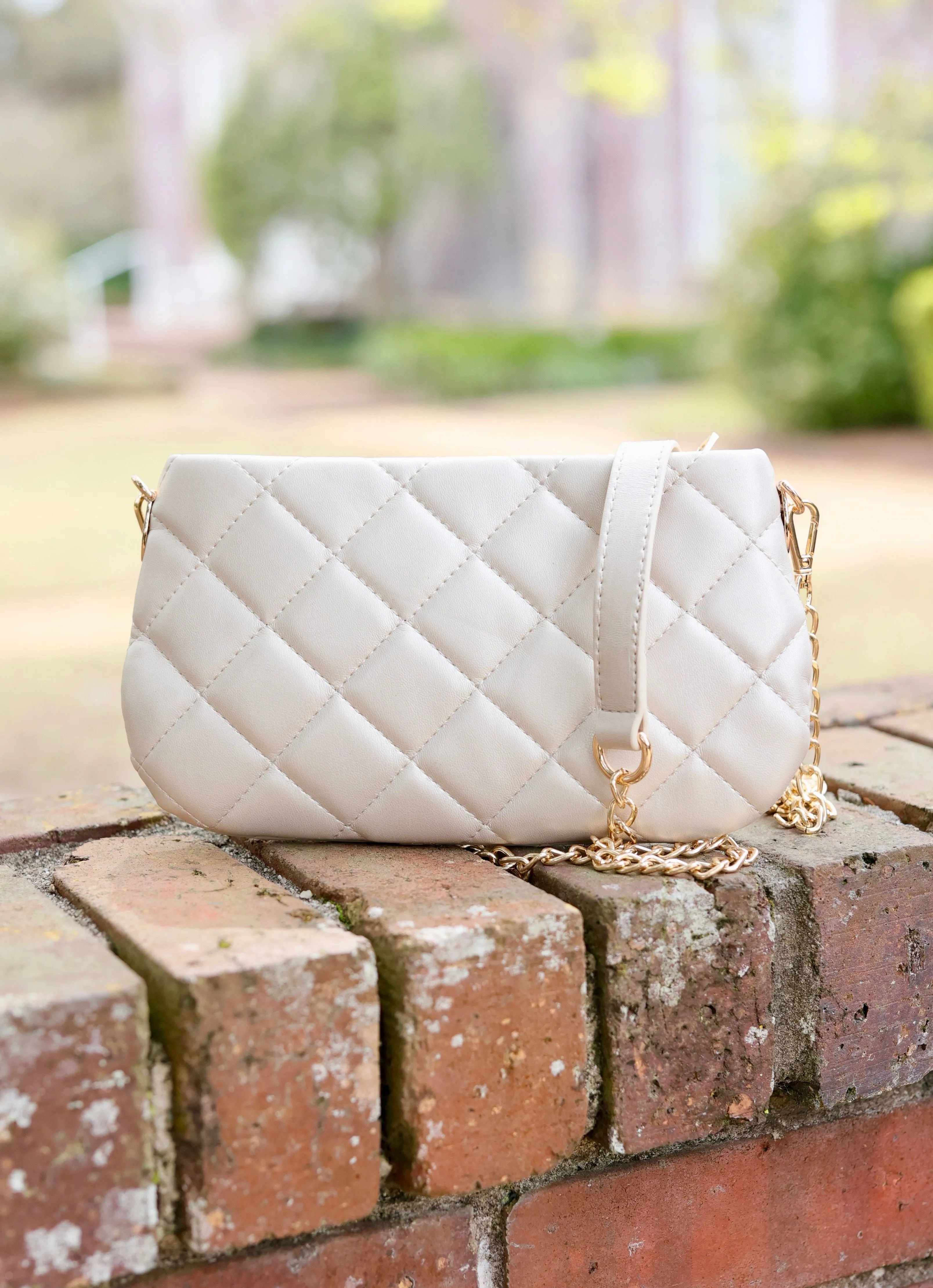 Livi Quilted Crossbody Pearl