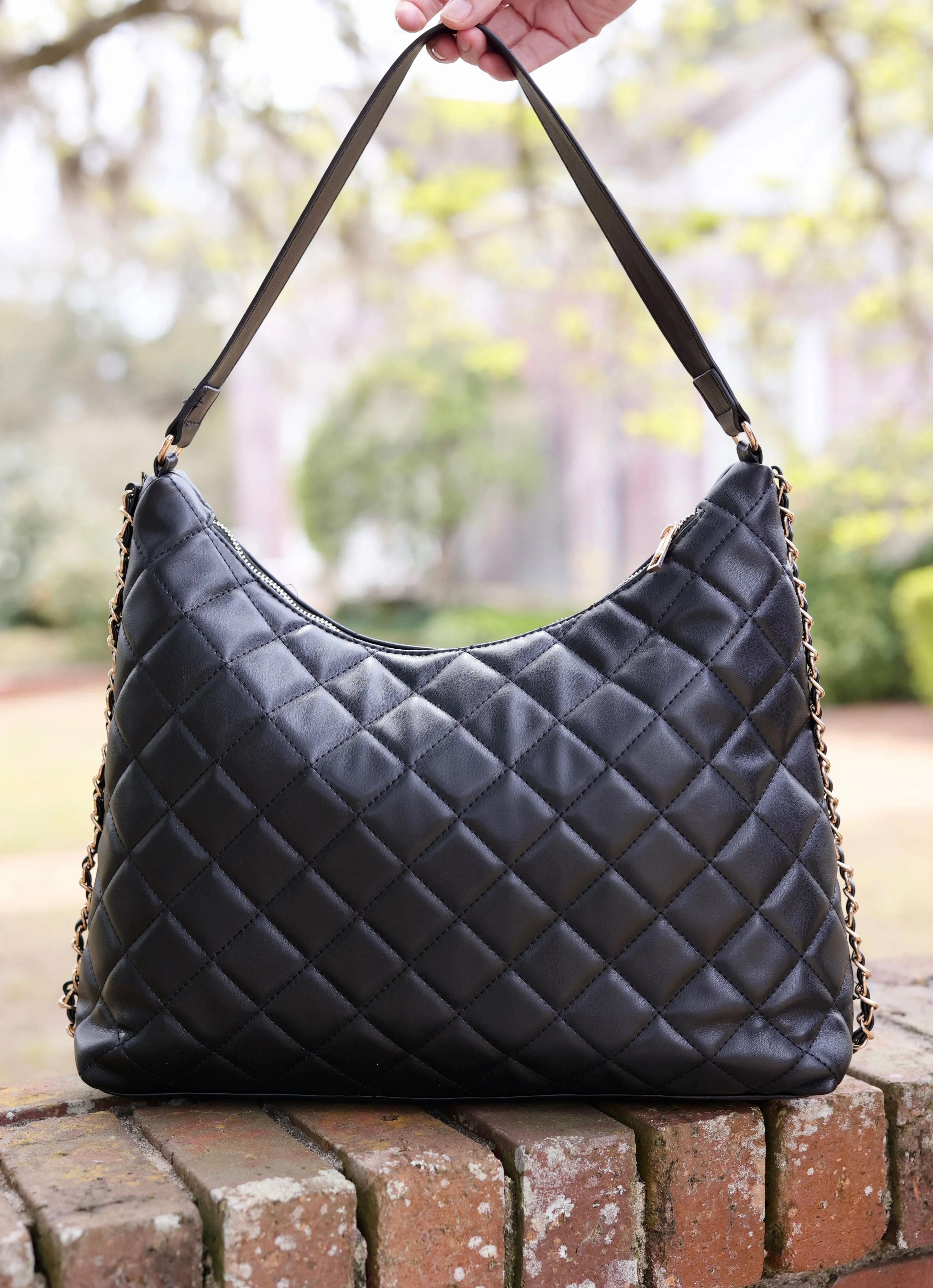 Maeve Quilted Tote BLACK