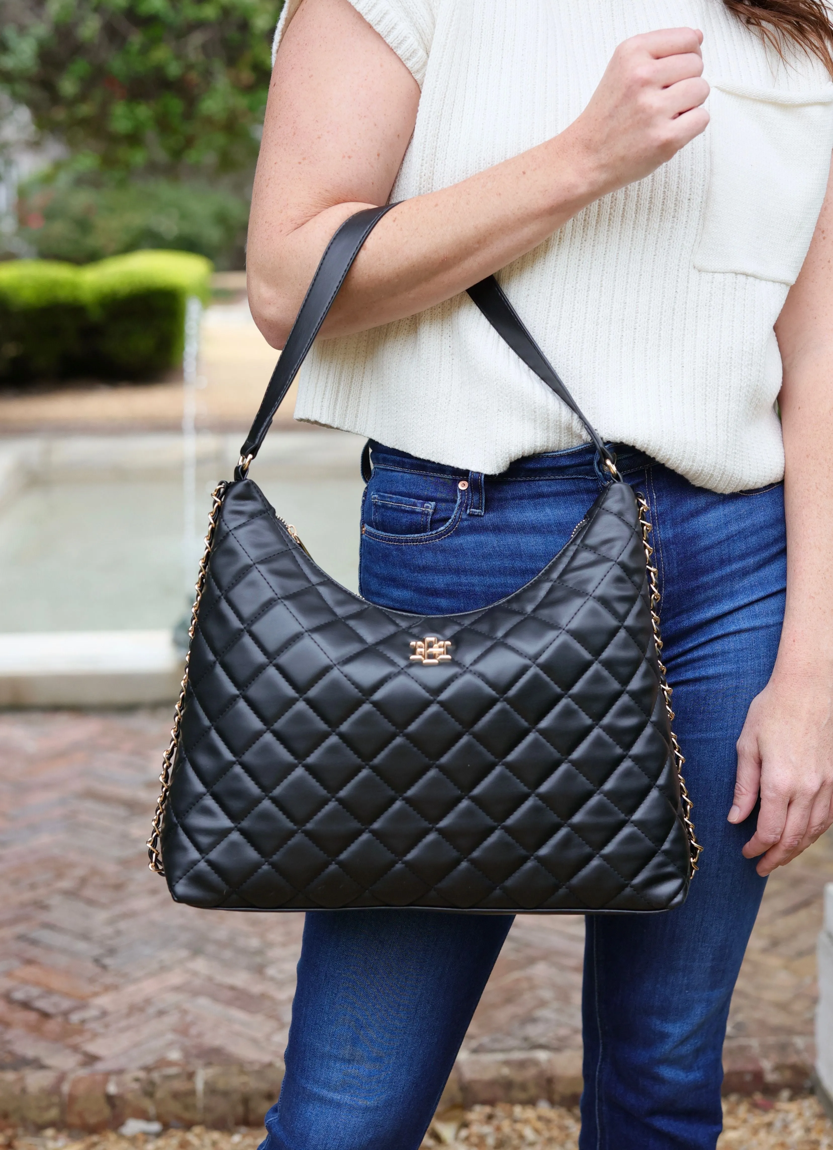 Maeve Quilted Tote BLACK