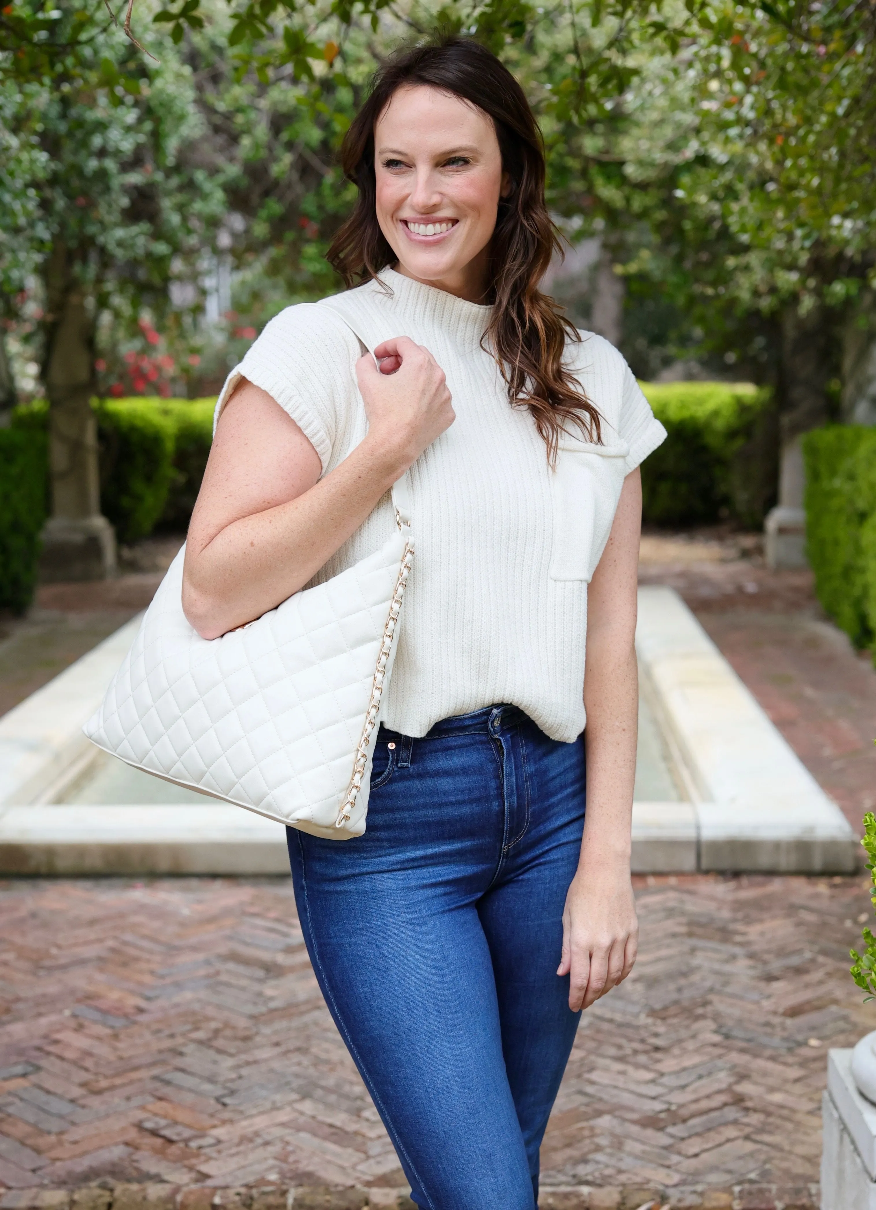 Maeve Quilted Tote CREAM