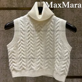 MaxMara  |Sleeveless cashmere crop top