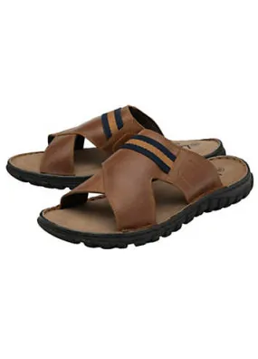 Mens Bastion Tan Leather Sandals by Lotus | Look Again