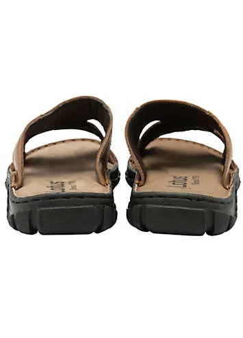 Mens Bastion Tan Leather Sandals by Lotus | Look Again