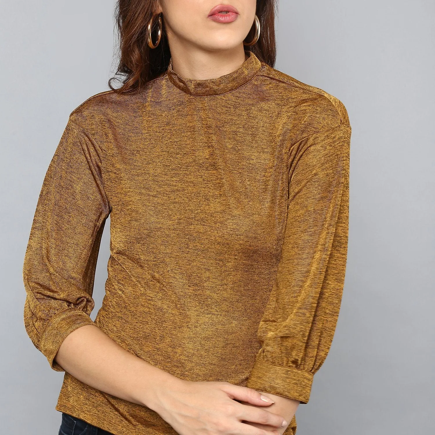 Mustard Yellow Bishop Sleeve Blouse