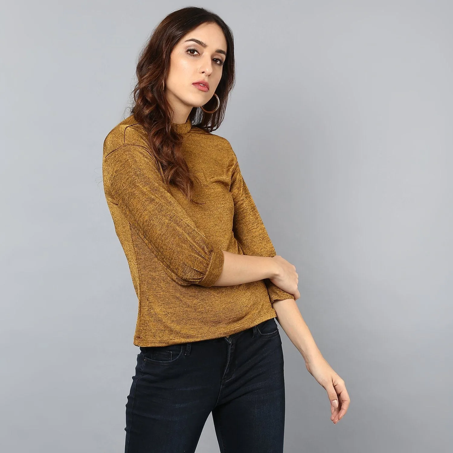 Mustard Yellow Bishop Sleeve Blouse