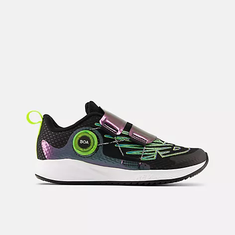 New Balance Girls Youth FuelCore Reveal v3 BOA Athletic Shoes-Black/Electric Teal/Hi-Lite