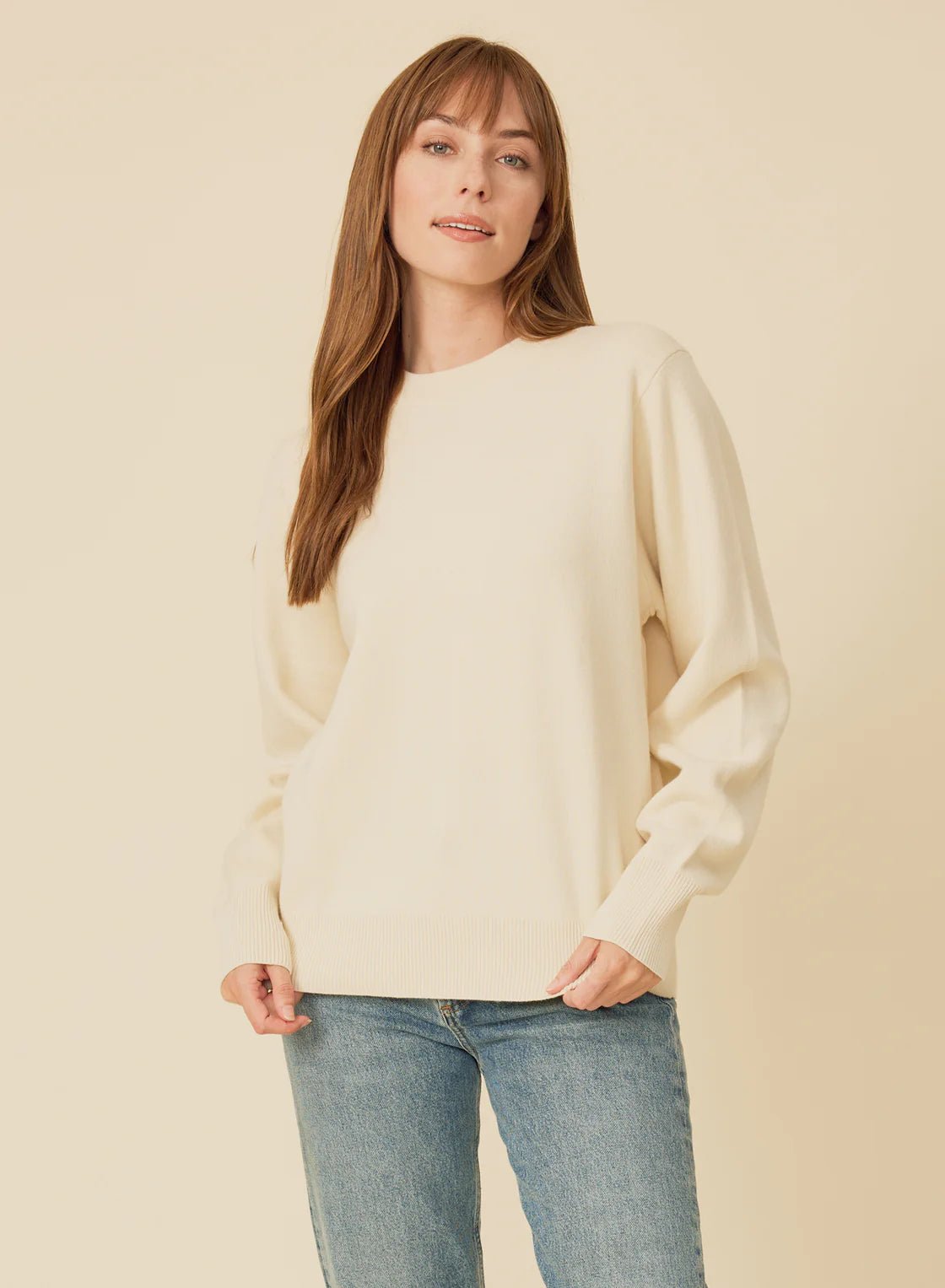 One Grey Day Lenox Pullover in Bone