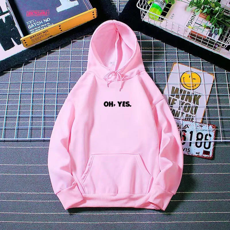 Oversize Hoodies Womens Korean Letter Print Sweatshirts Loose Pockets Hooded Tracksuits Tops Warm Pullovers Women's Hoodies