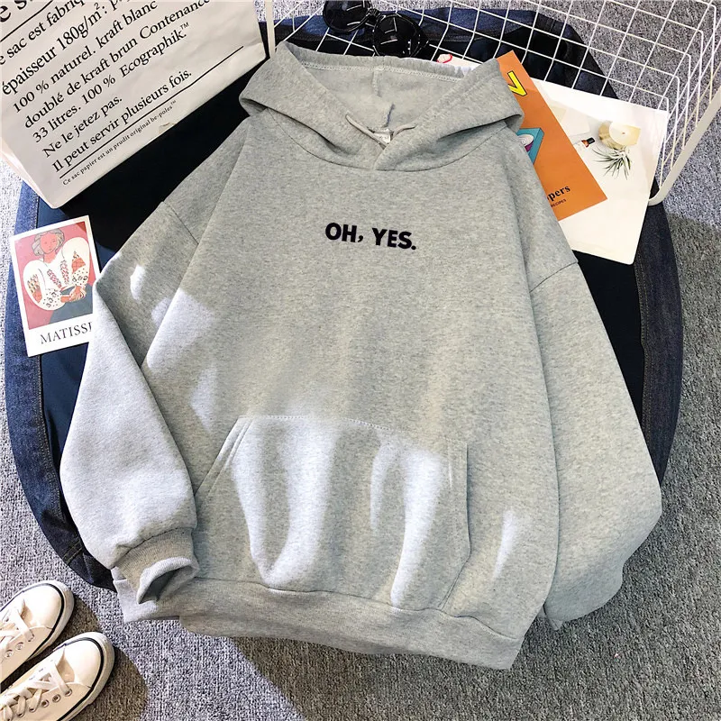 Oversize Hoodies Womens Korean Letter Print Sweatshirts Loose Pockets Hooded Tracksuits Tops Warm Pullovers Women's Hoodies