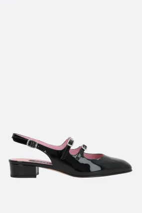 Peche patent leather mary-jane slingbacks