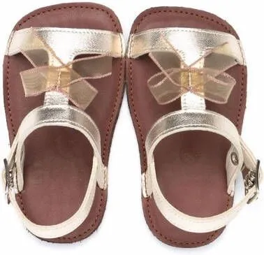 Pèpè bow-detailed leather sandals Gold