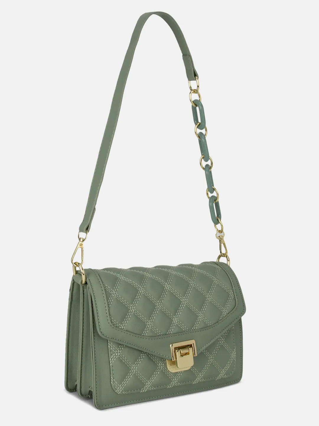 Quilted Chain Sling Bag