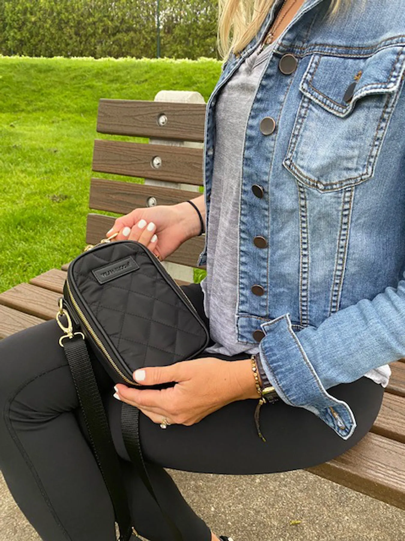 Quilted Nylon Crossbody- Onyx