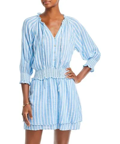 Rails Crystal Womens Striped Linen Mini Dress