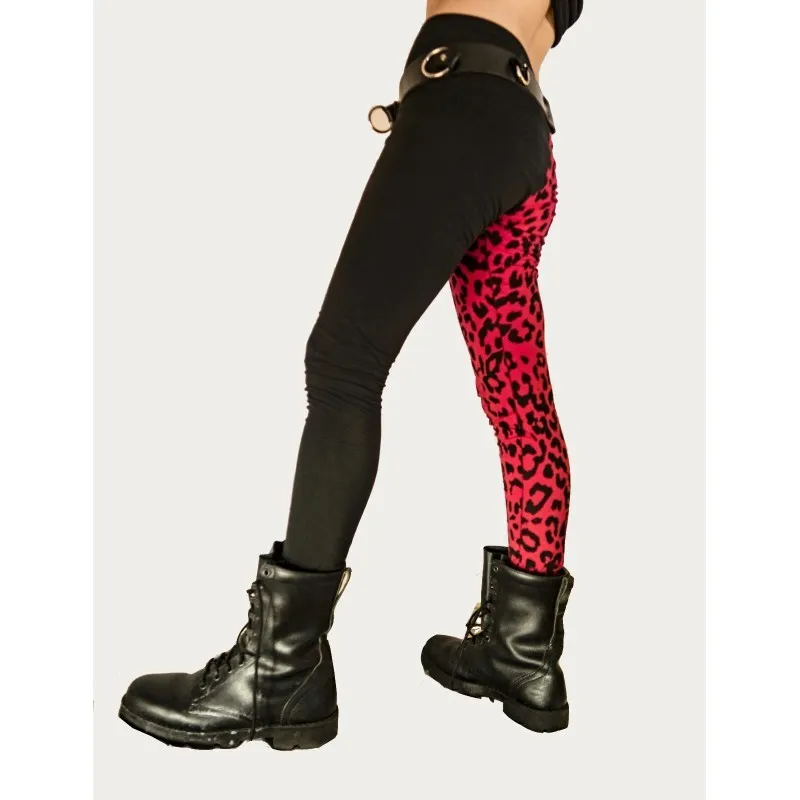 Red Leopard Punk Leggings