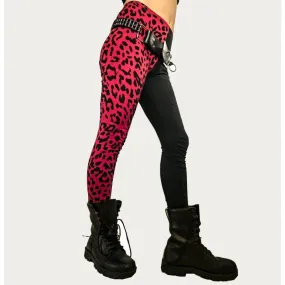 Red Leopard Punk Leggings