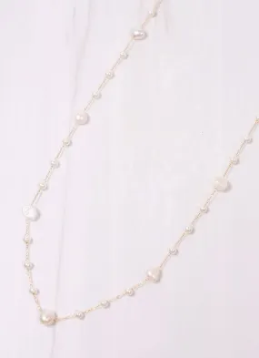 Roonie Pearl Lined Necklace CREAM