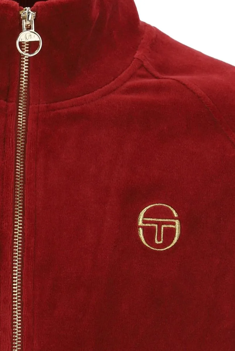 Sergio Tacchini Court Velour Track Jacket Sun Dried Tomato