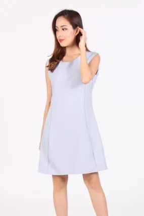 Sleeveless Shift Dress in Light Blue