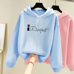 Teenager  Winter Fleece Thicken Warm Sports Pullovers Clothes Girls Cotton Women's Hoodie.