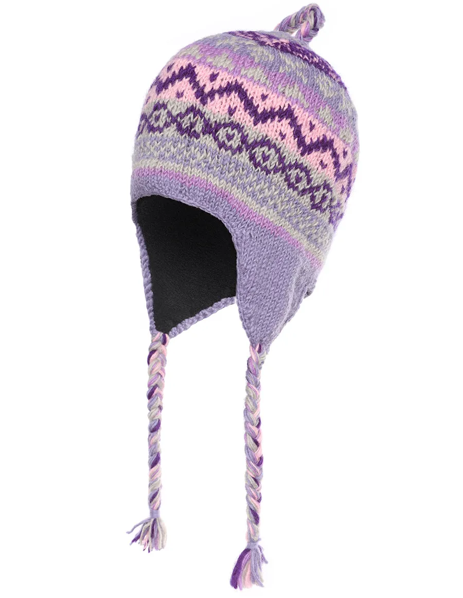 Tribal Pattern Ear Flap Woolen Hat