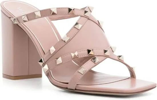 Valentino Garavani Rockstud 90mm leather sandals Neutrals