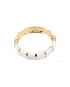 White Enamel/Gold Lined Bangle