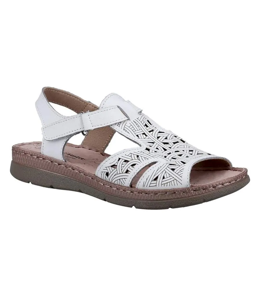 Womens/ladies ruth leather sandals white Fleet & Foster