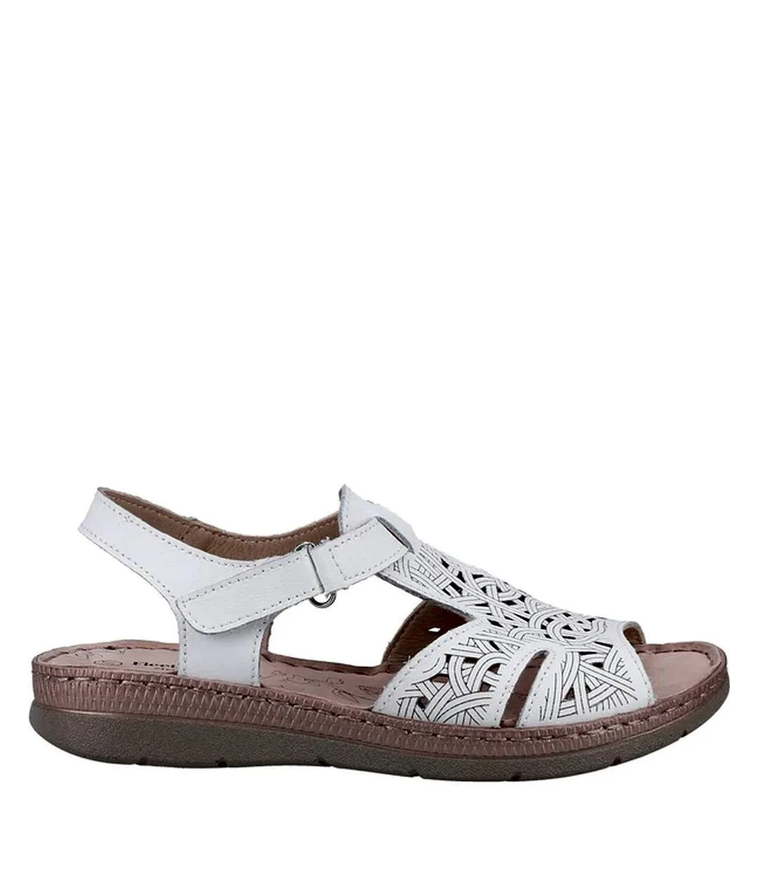 Womens/ladies ruth leather sandals white Fleet & Foster