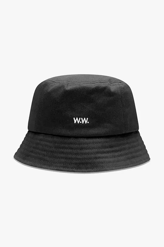 Wood Wood cotton hat Ossian Bucket Hat 12240817-7083 BLACK black color