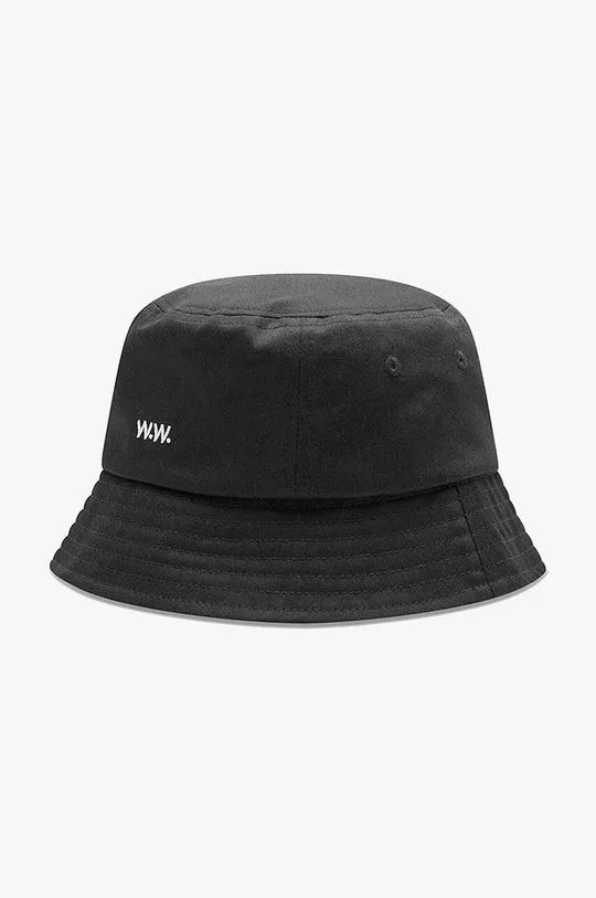 Wood Wood cotton hat Ossian Bucket Hat 12240817-7083 BLACK black color