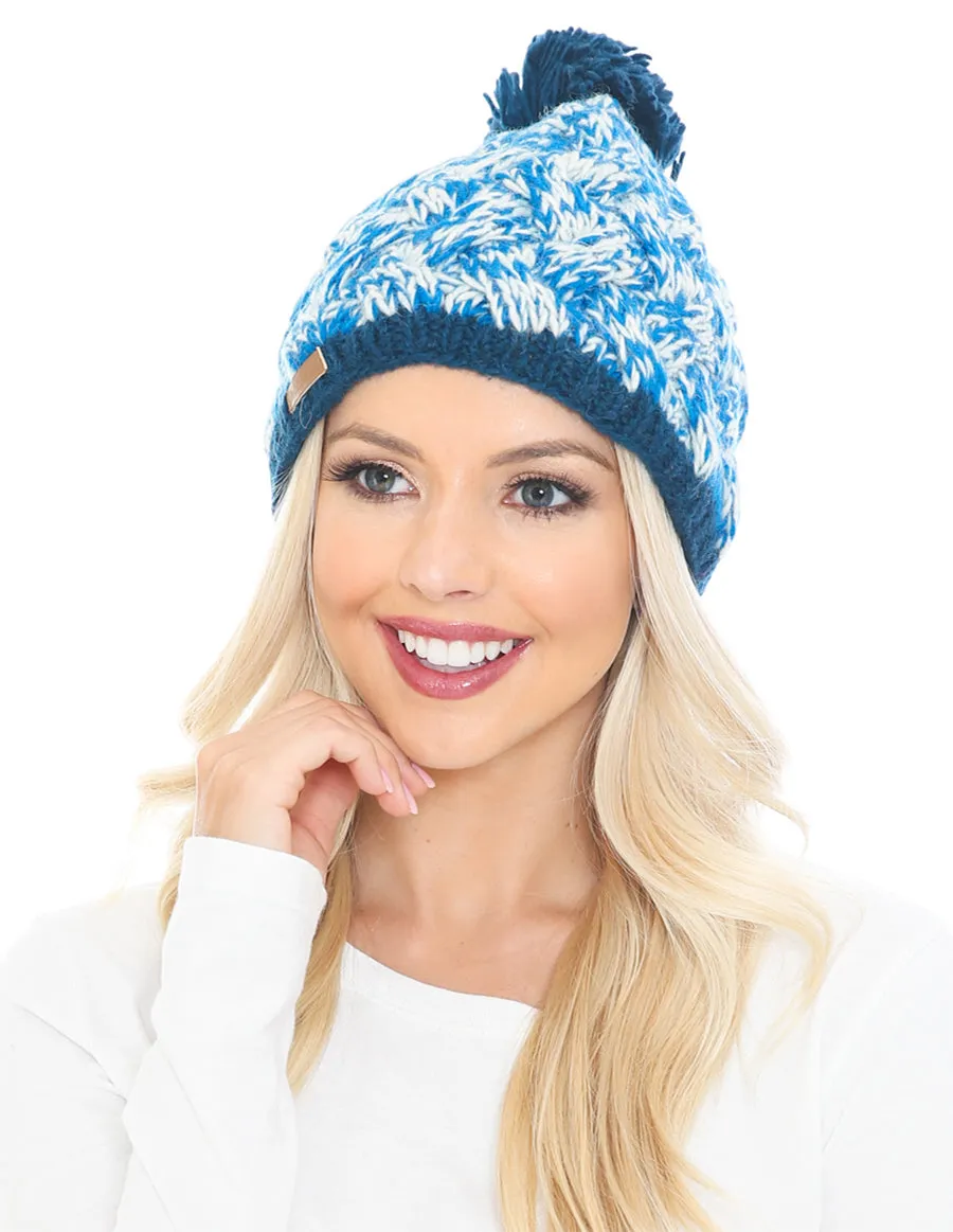 Woolen Beanie Hat with Pom Pom