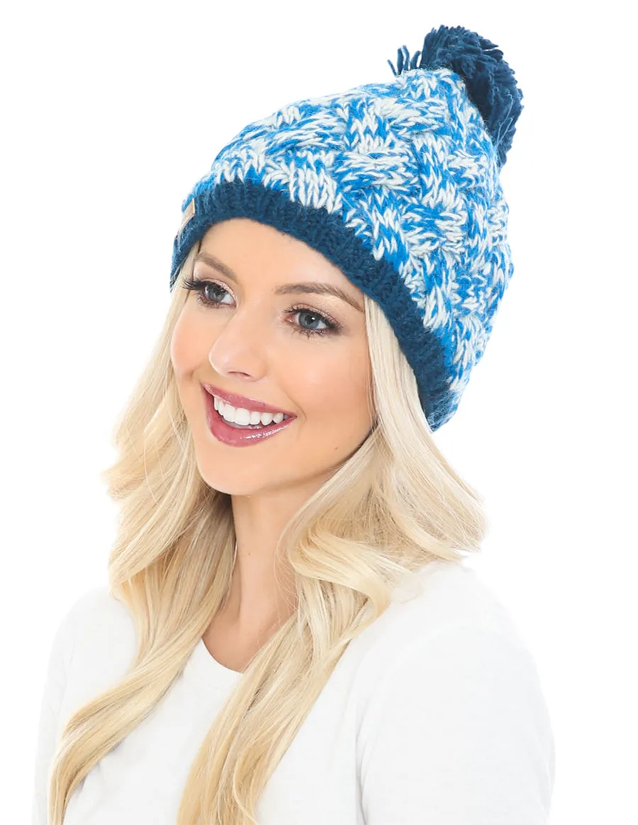 Woolen Beanie Hat with Pom Pom