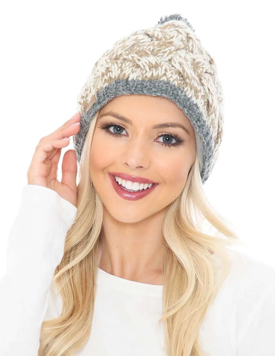 Woolen Beanie Hat with Pom Pom